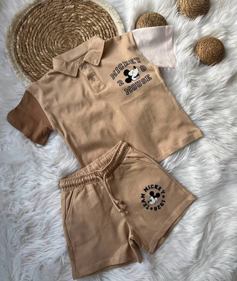 Conjunto verão Mickey Bege - 1