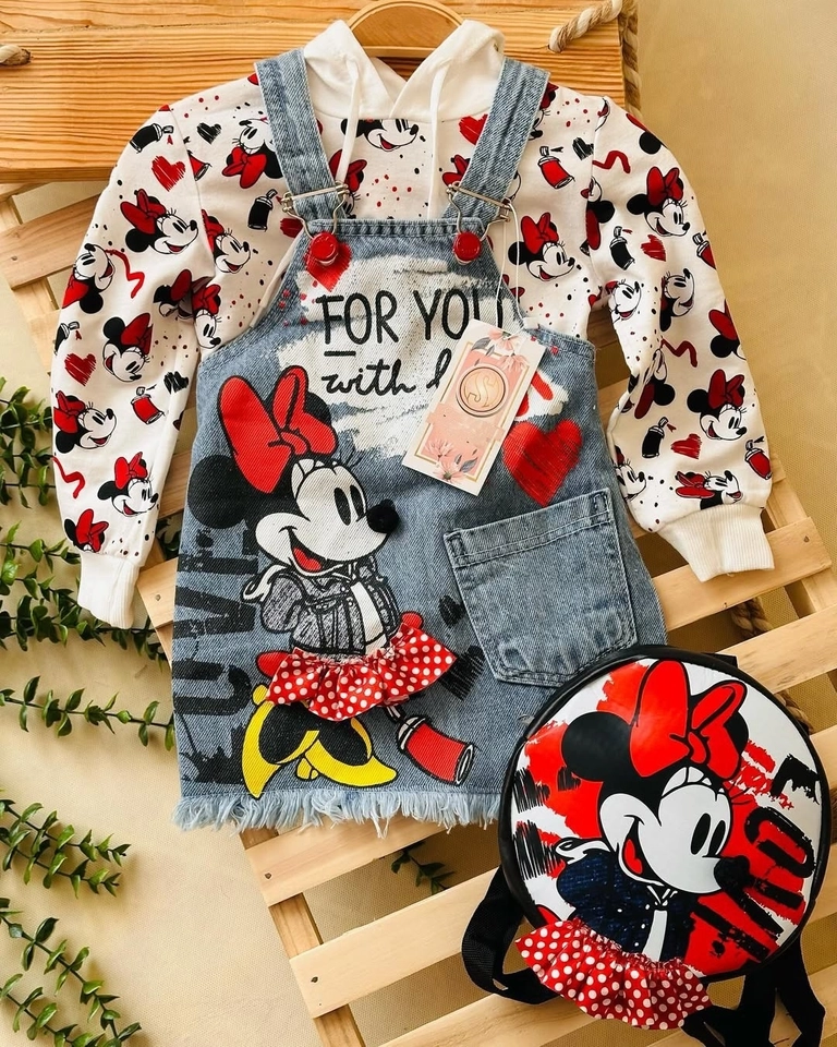 Conjunto kit Jardineira Minnie  - 2