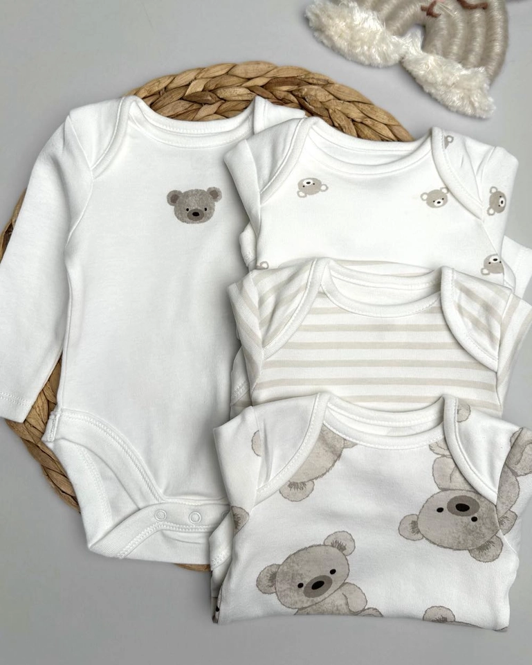 Kit 4 body bebe ursinho 