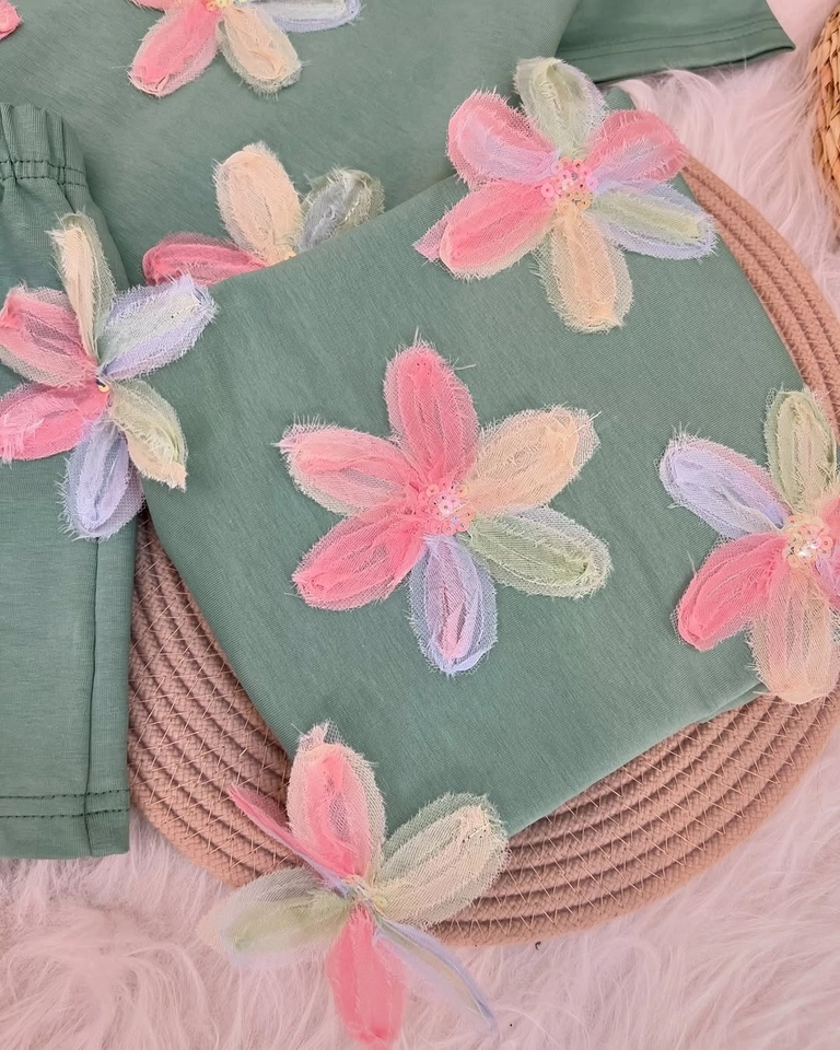Conjunto Flor de Aquarela  - 2