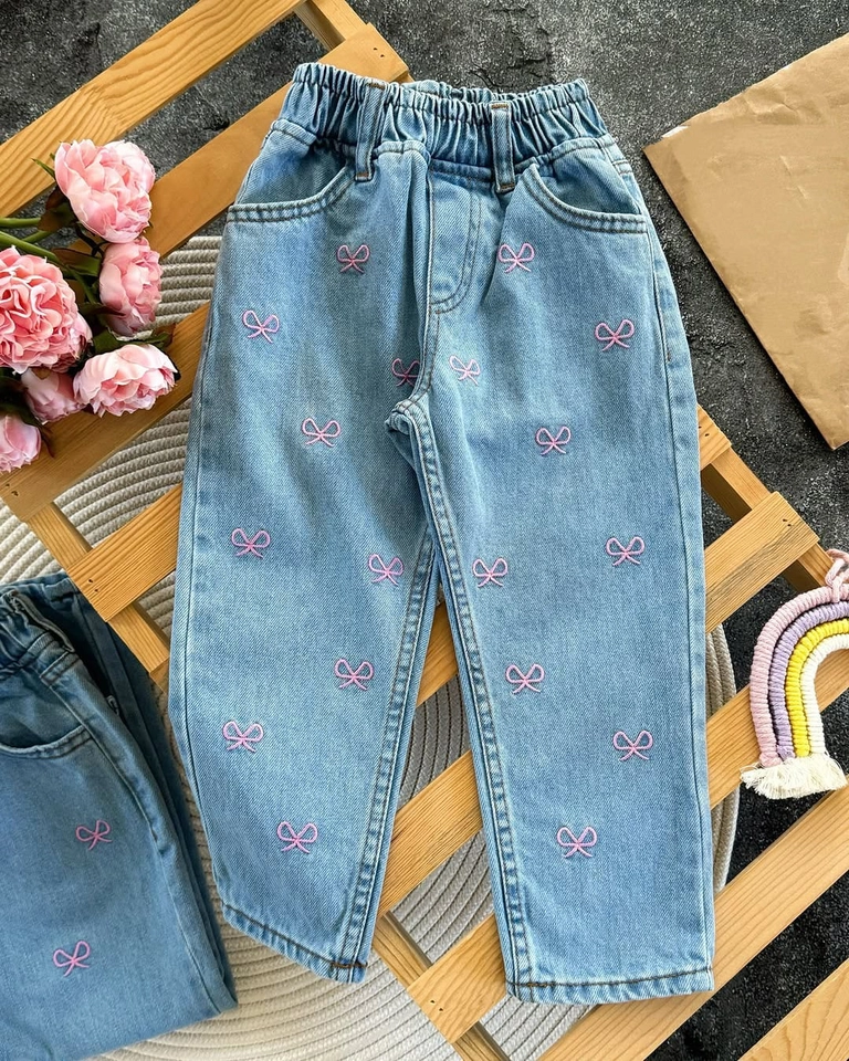 Calça jeans laço 