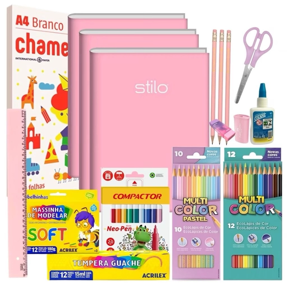 Kit escolar 70 itens - 1