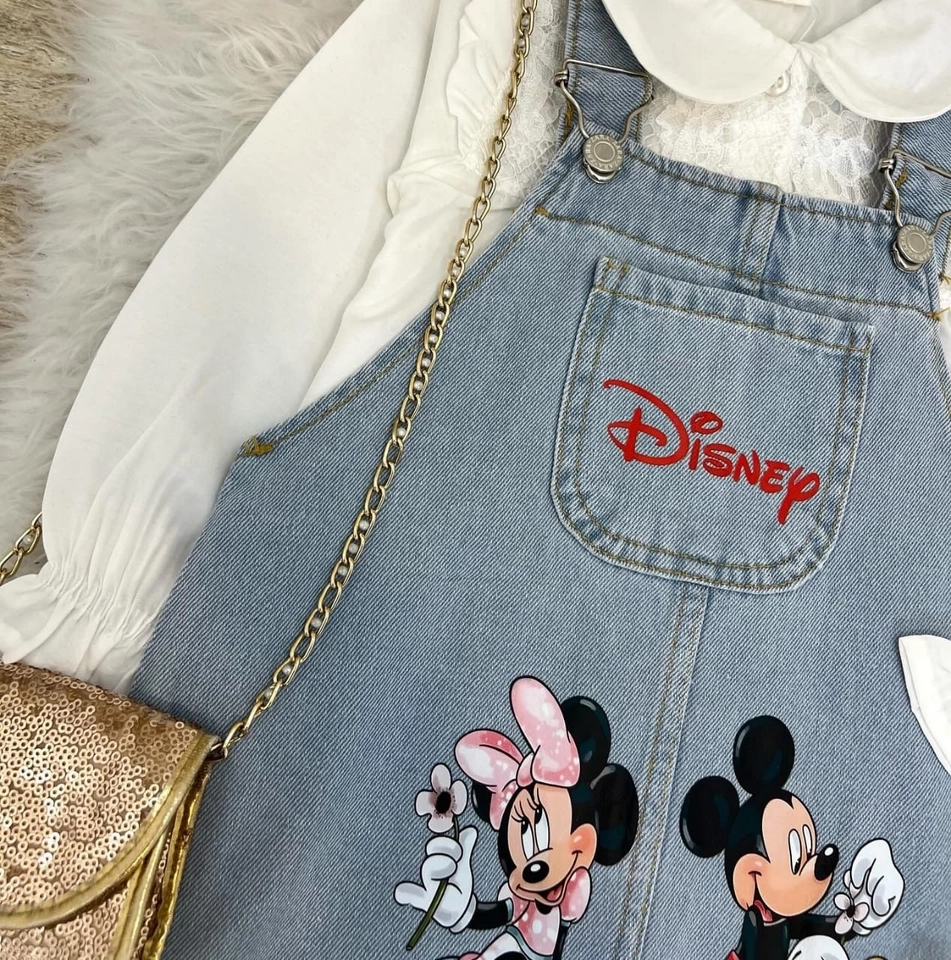 Conjunto Jardineira Mickey e Minnie Mouse - 3