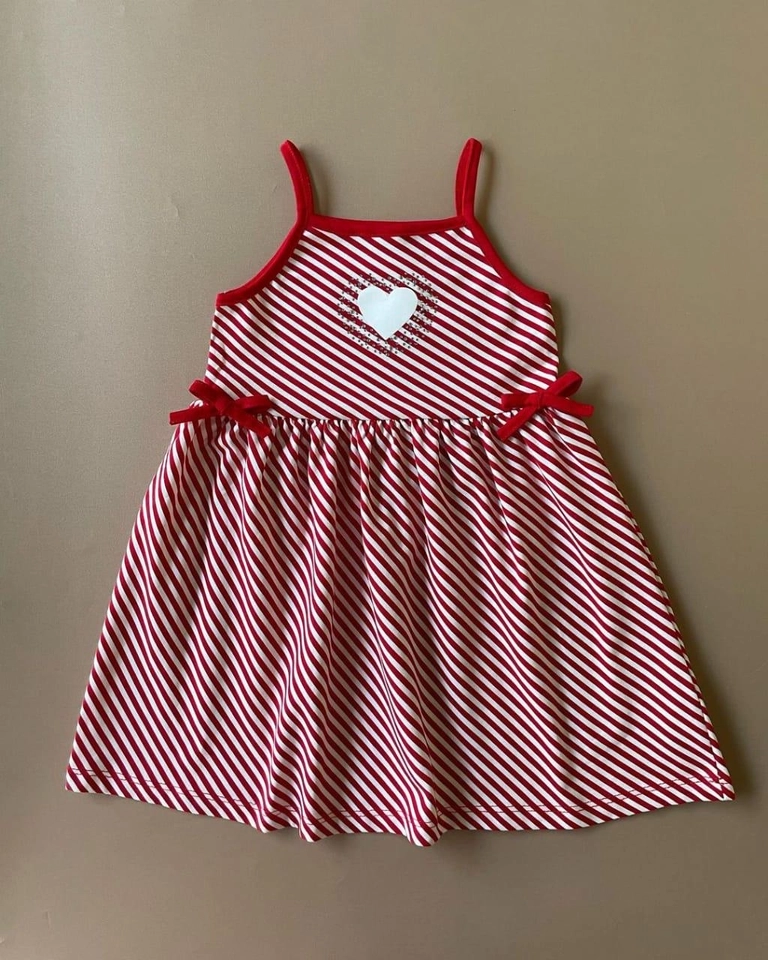 Vestido  De Estampa De Coração  - 1