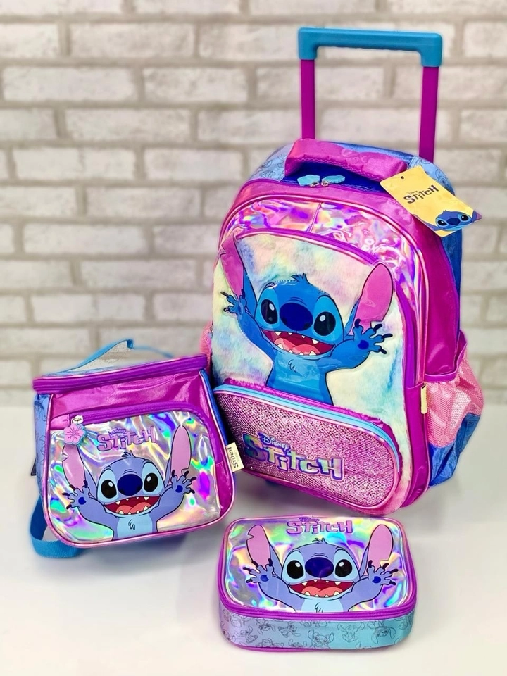 Kit mochila escolar 3 peças Stitch  - 1