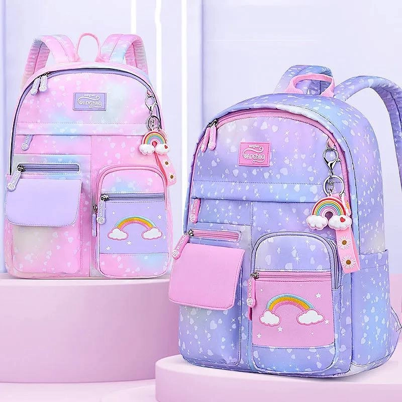 Mochila escola arco-íris 