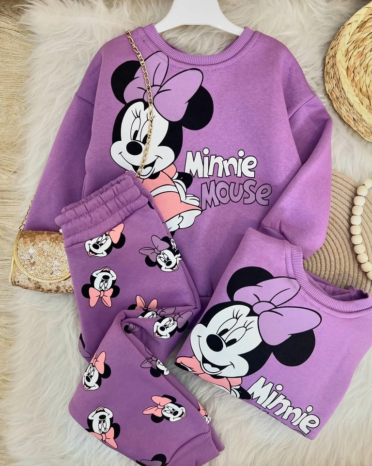 Conjunto Moletom Minnie Lilás  - 1
