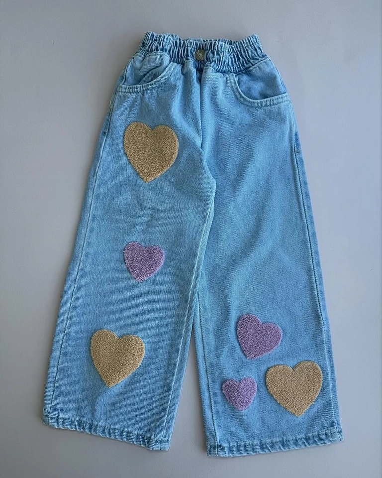 Calça Wid Leg Coração  - 1