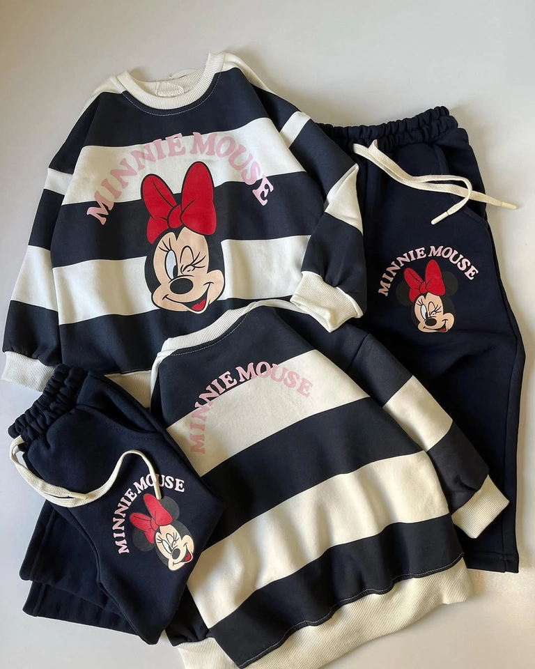 Conjunto moletom listras Minnie  - 1