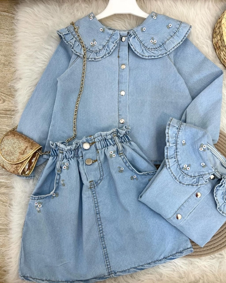 Conjunto jeans Flor - 1