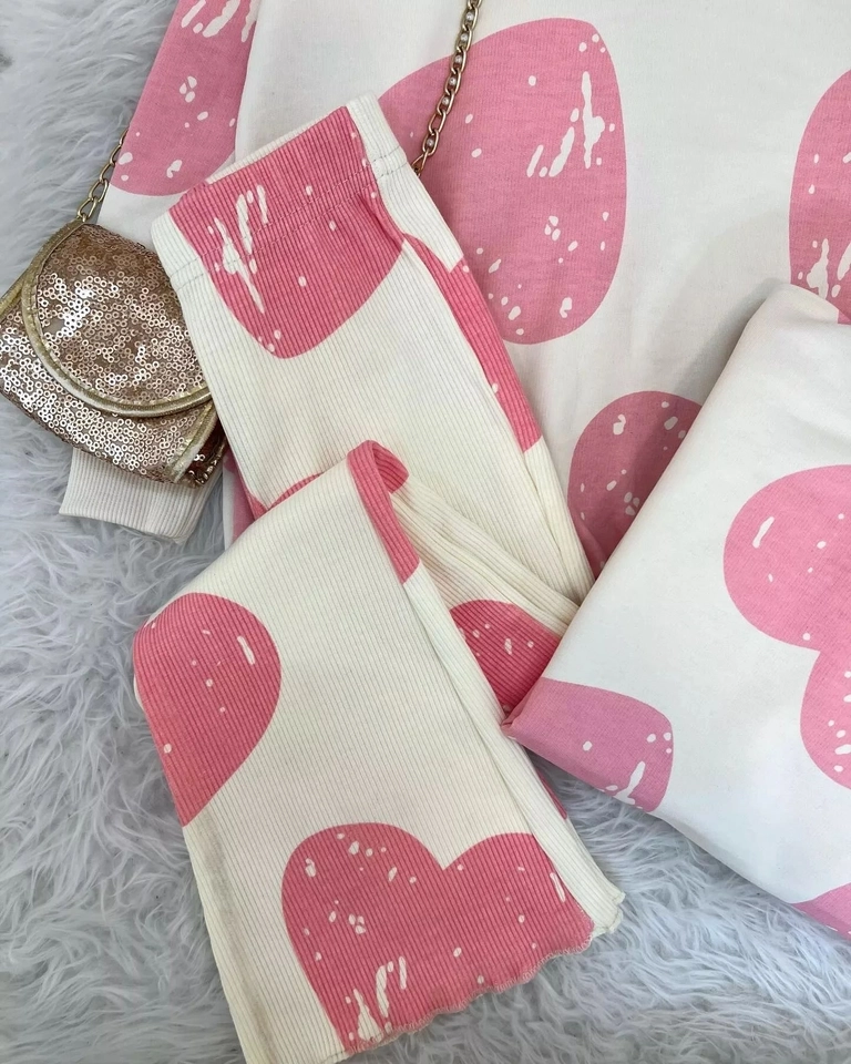 Conjunto Moletom Coração Rosinha  - 2