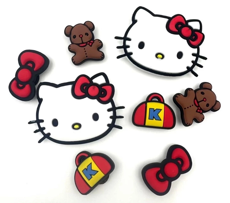 Kit com 8 Jibbitz da Hello Kitty