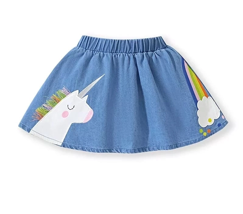 Saia Jeans Unicórnio