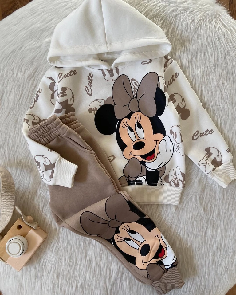 Conjunto moletom Minnie bege - 1
