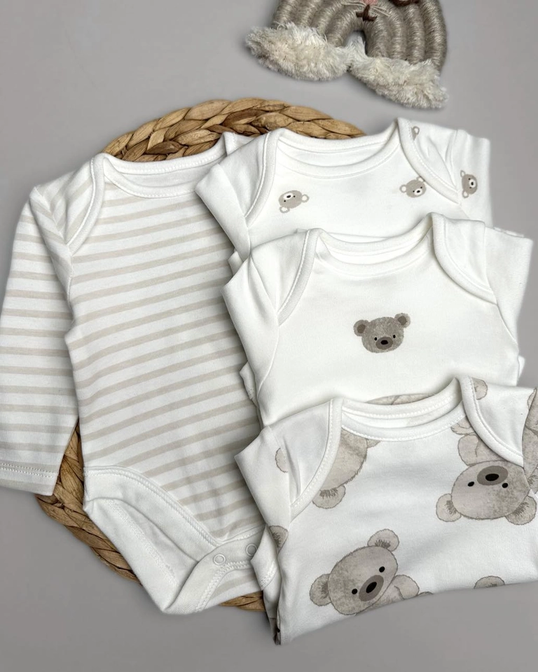 Kit 4 body bebe ursinho  - 4