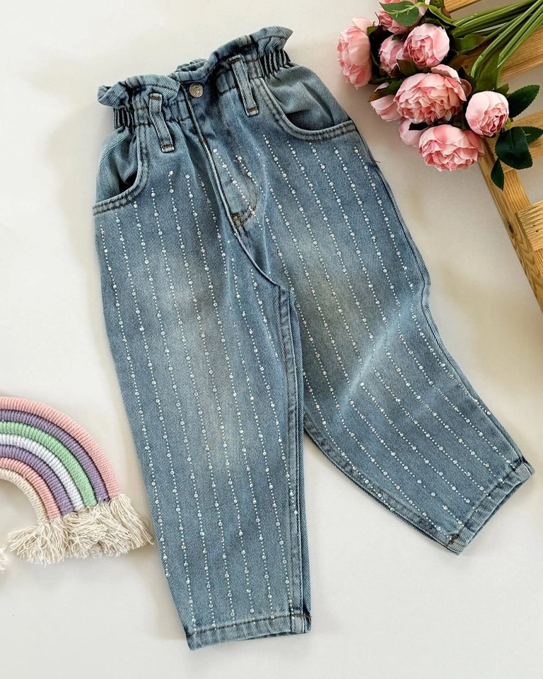 Calça jeans brilho 