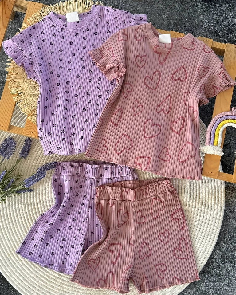 Conjunto de verão canelado  - 1
