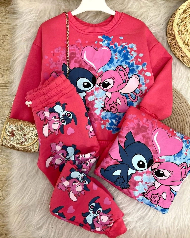 Conjunto Stitch Rosa  - 1