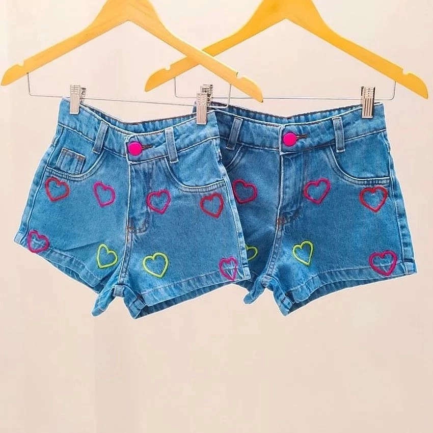 Short Jeans Coração  - 1