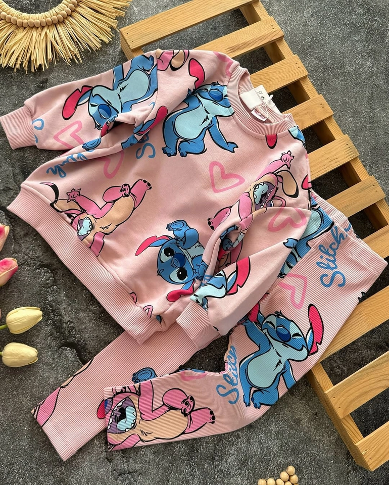 Conjunto Inverno Stitch rosa - 1