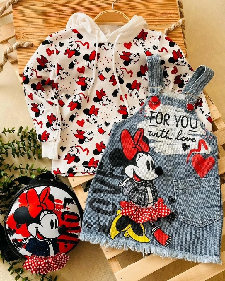 Conjunto kit Jardineira Minnie  - 1