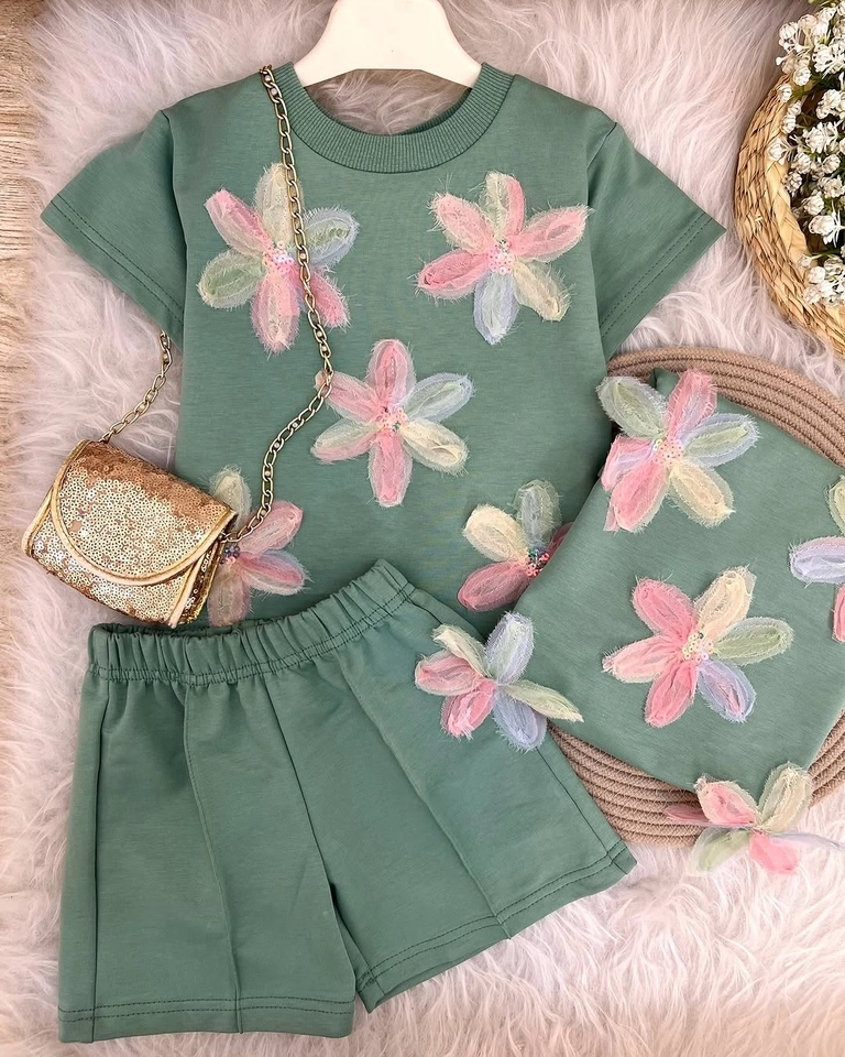 Conjunto Flor de Aquarela  - 1