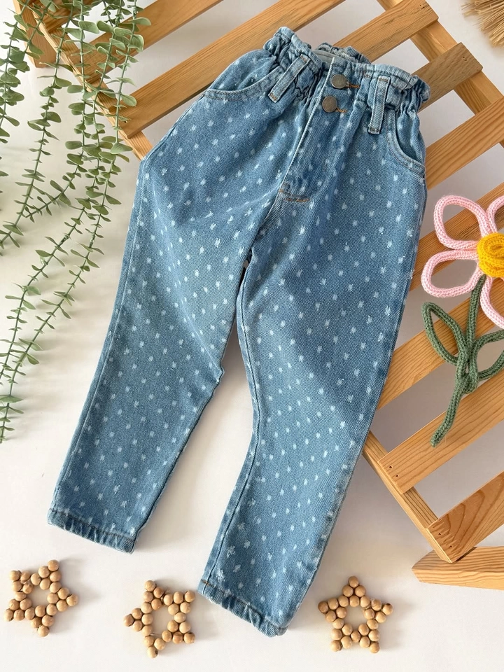 Calça jeans bolinha 