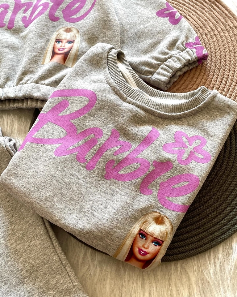 Conjunto Moletom Barbie Cinza  - 2