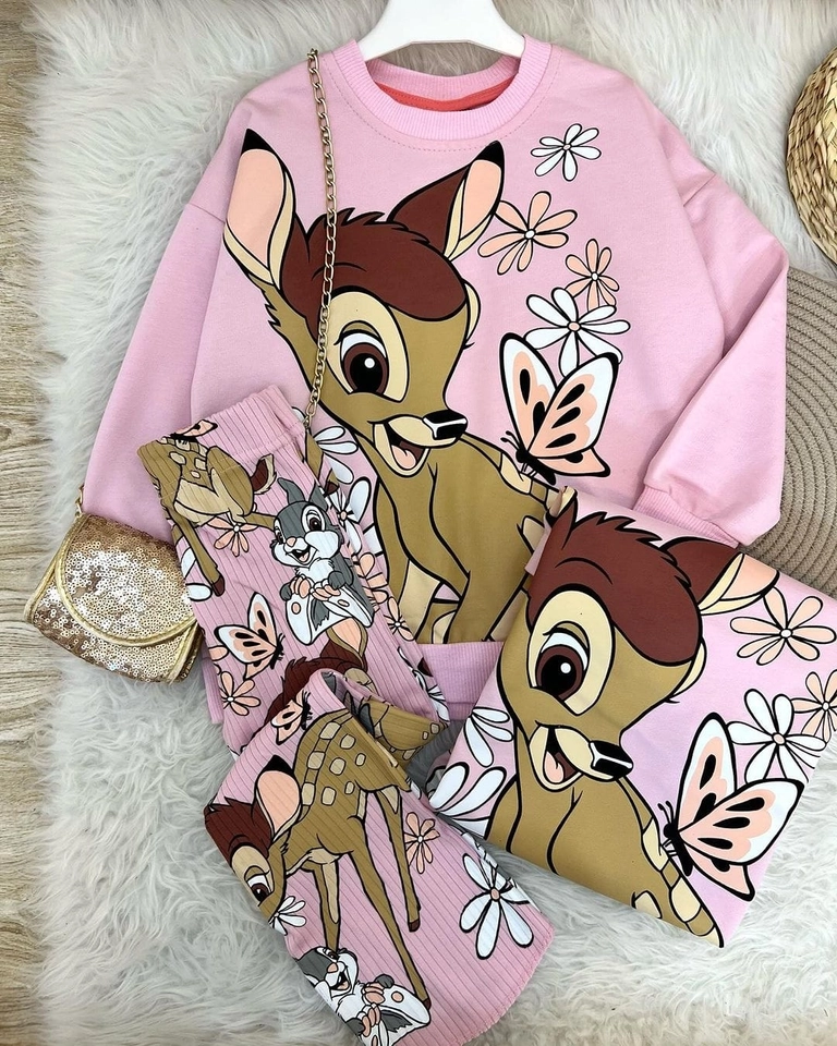 Conjunto Moletom Bambi Rosa  - 1