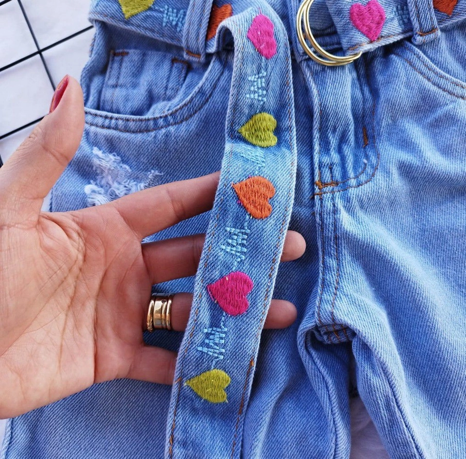 Calça Jeans Corações  - 3