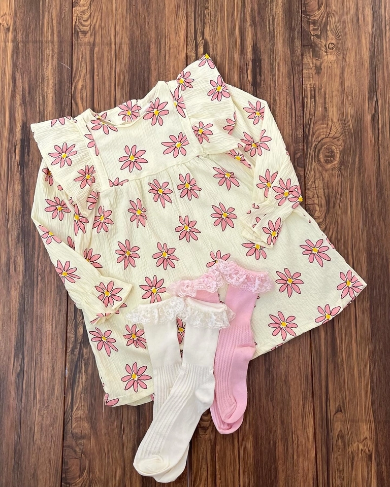 Vestido Margarida Rosa  - 1