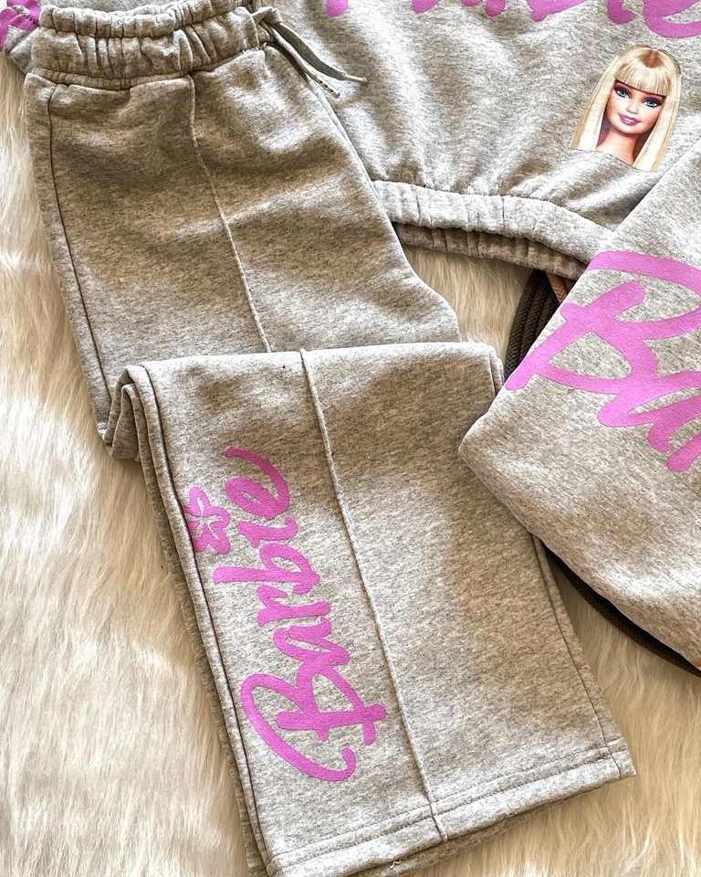 Conjunto Moletom Barbie Cinza  - 4