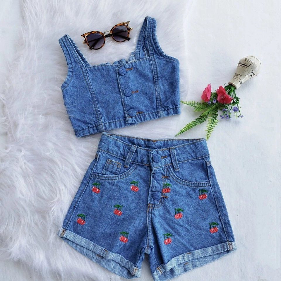Conjunto Jeans Cereja  - 1