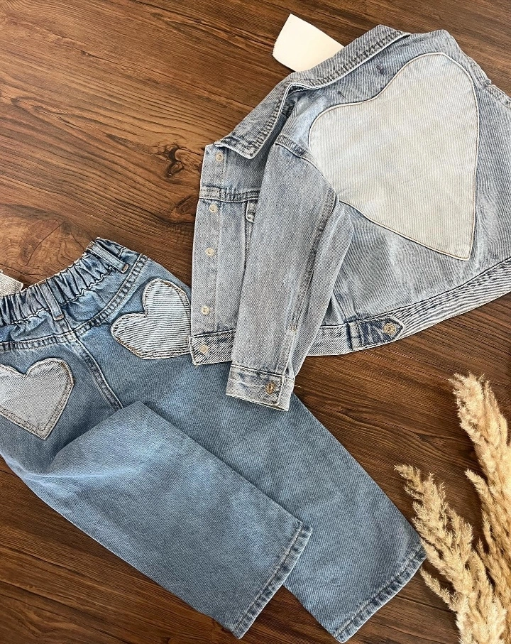 Conjunto Jeans Coração  - 1