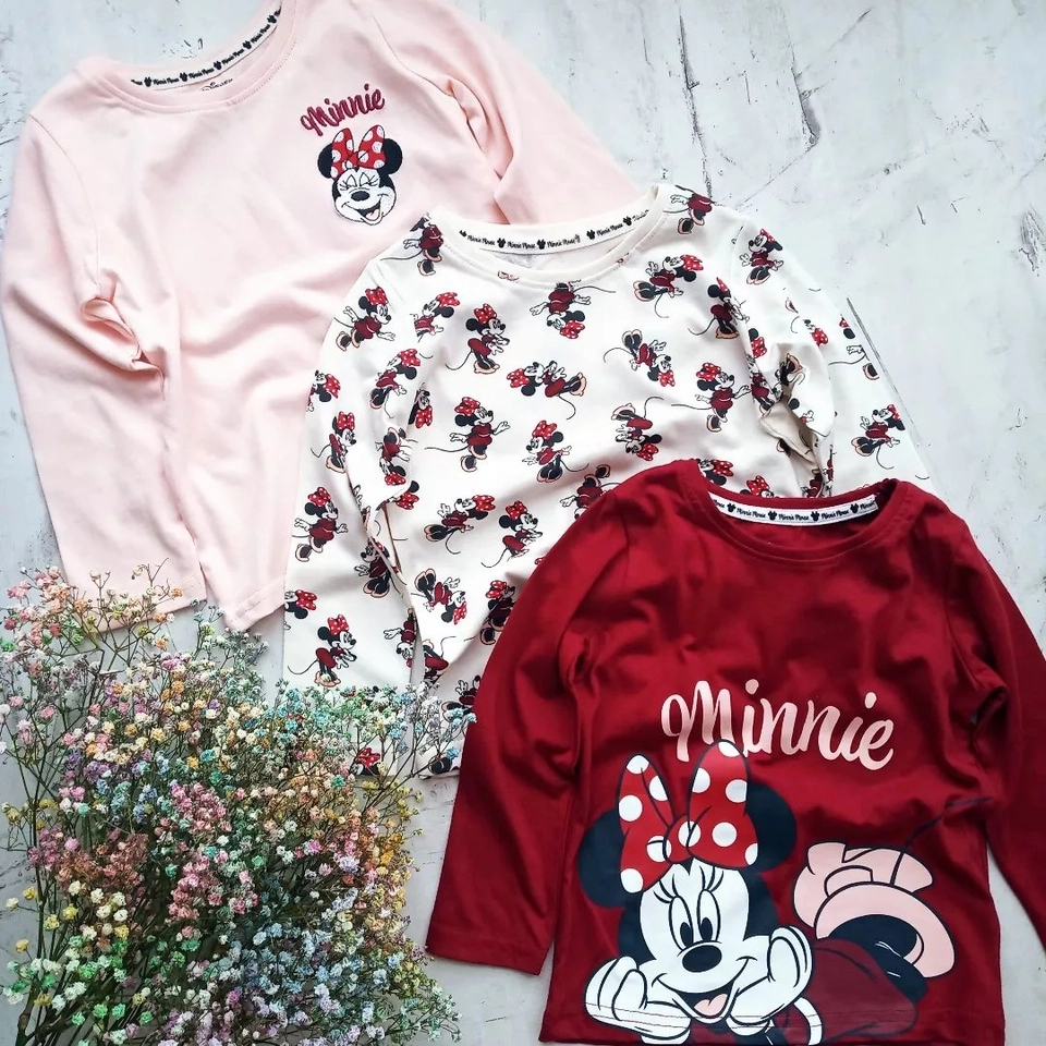 kit Com 3 Blusas Manga Longa Minnie  - 1
