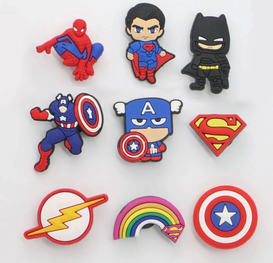 Kit com 9 Jibbitz Super Heróis  - 1