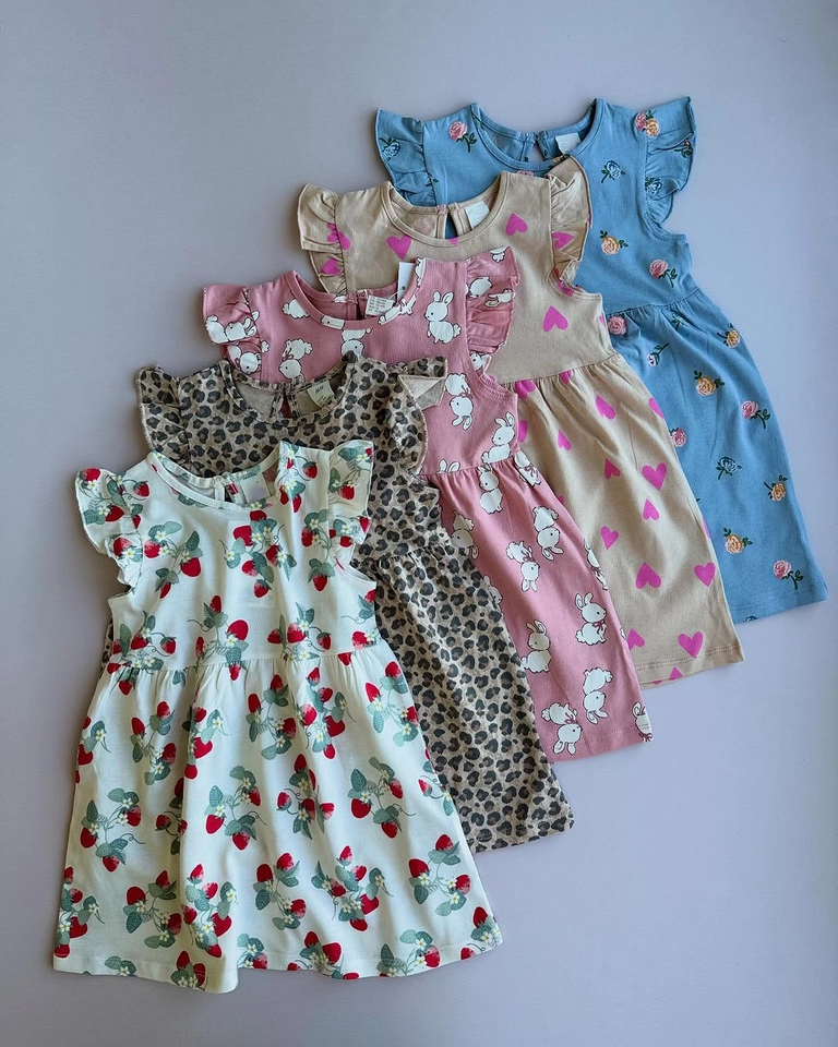 Kit 5 vestidos estampados