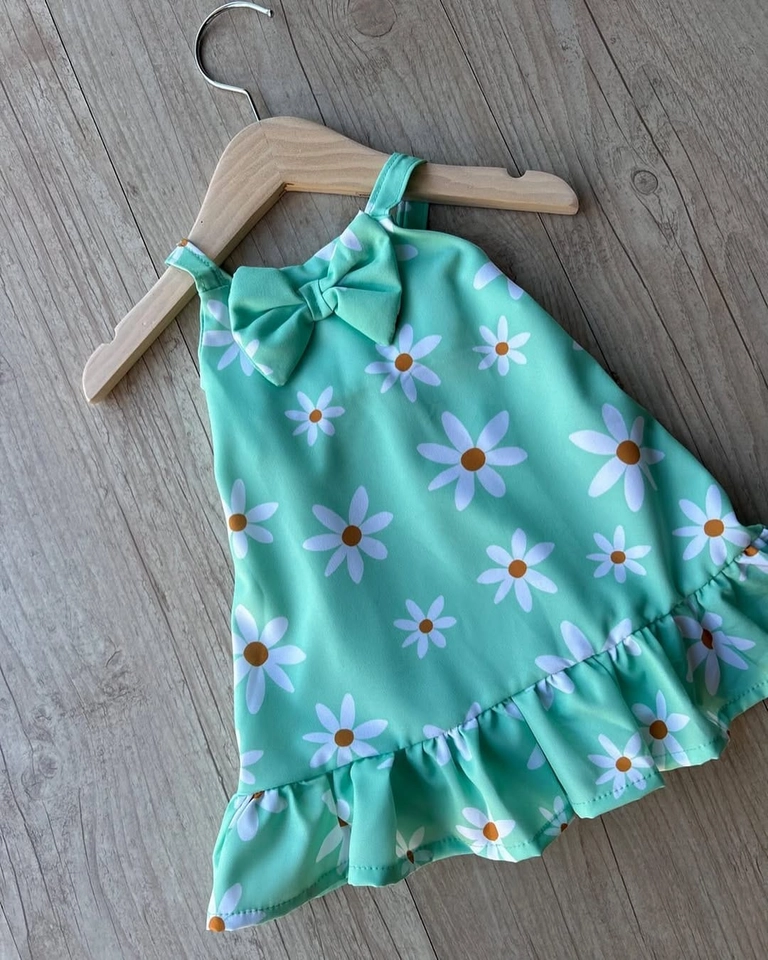 Vestido verde flor - 1