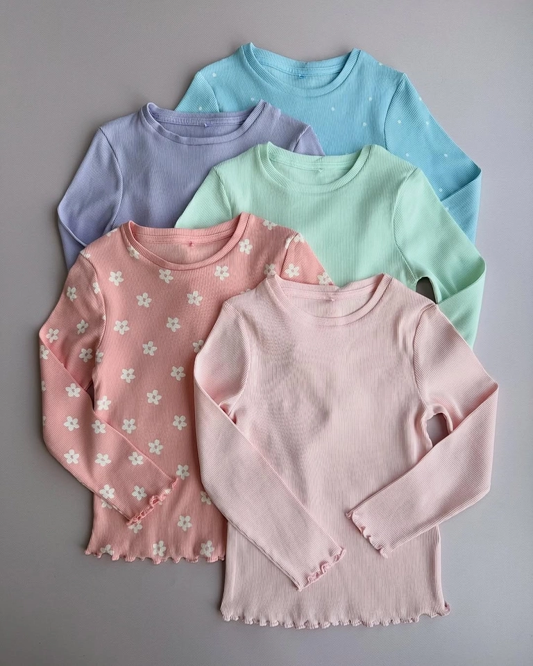 Kit 5 Blusas Manga Longa  - 1