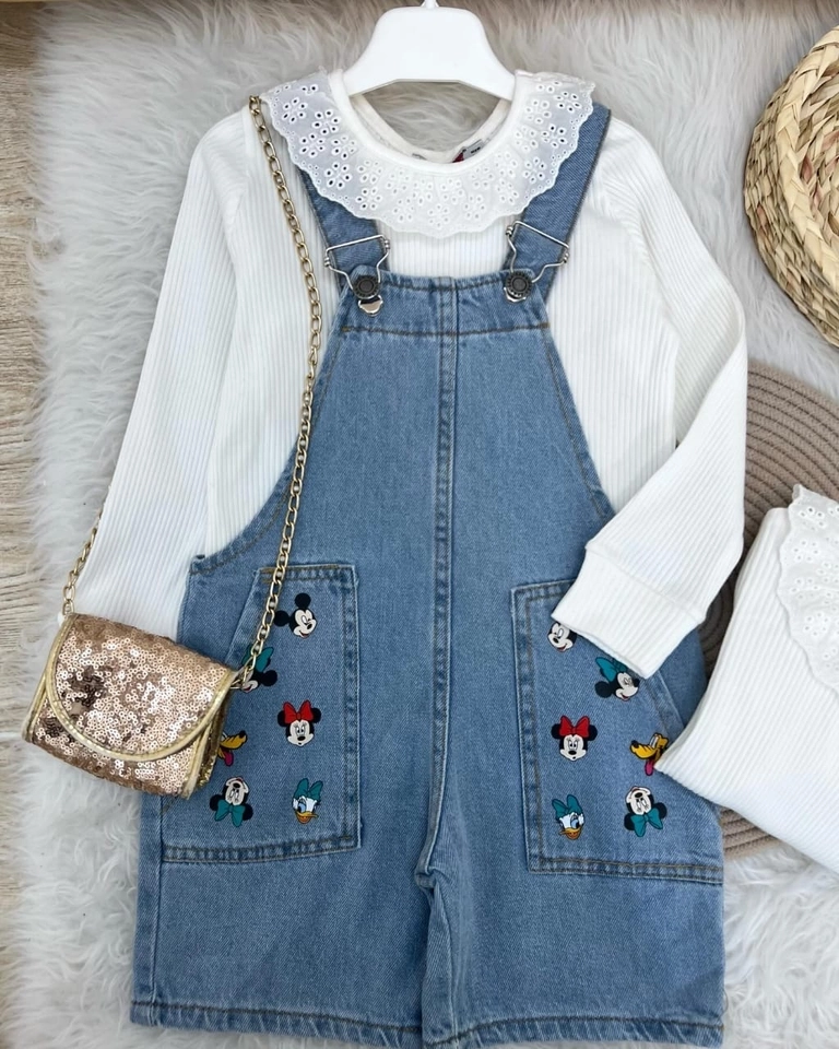 Conjunto Jardineira Mickey e Minnie Mouse - 1
