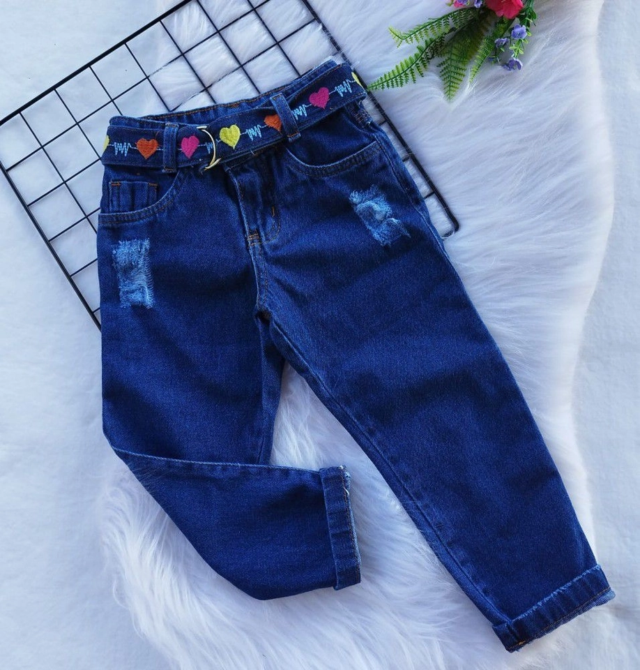 Calça Jeans Corações  - 1
