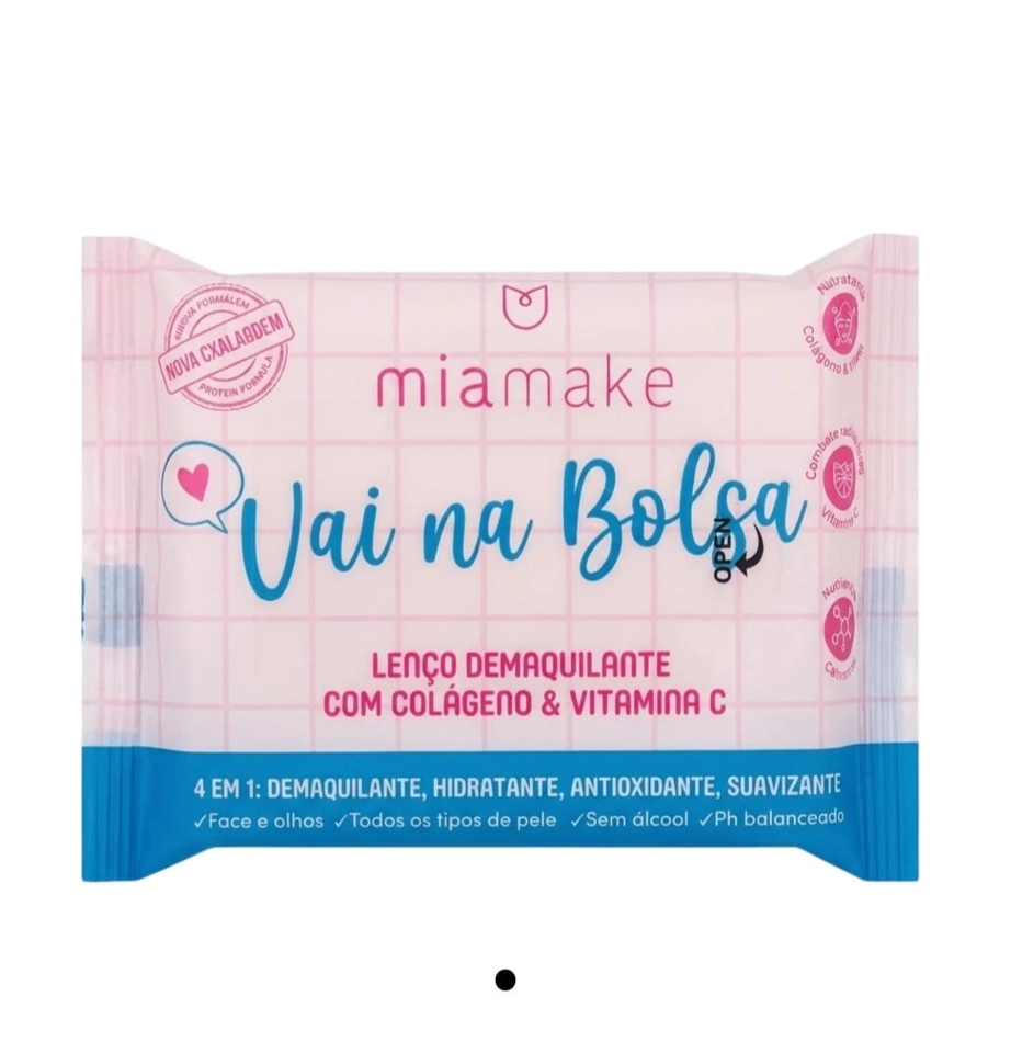  Lenço Demaquilante Pocket C/ Colágeno e Vitamina 4 em 1 - Mia Make