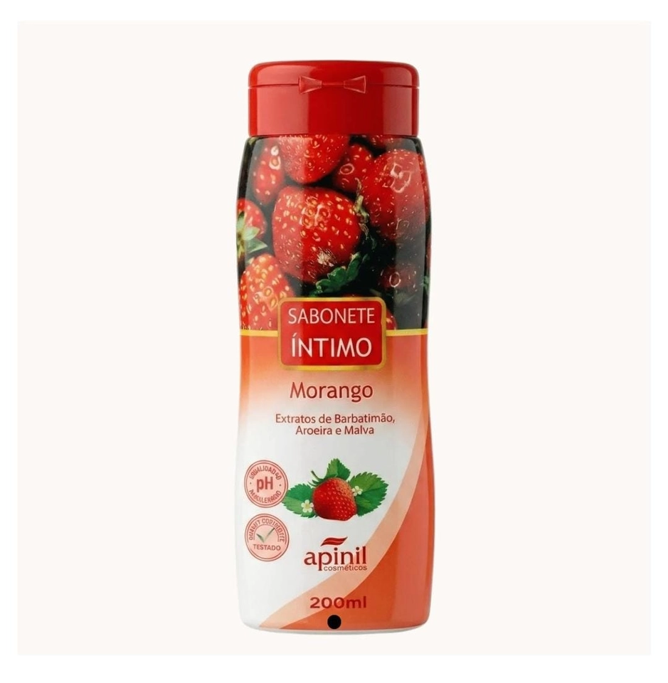  Sabonete Íntimo Morango 200ml - Apinil