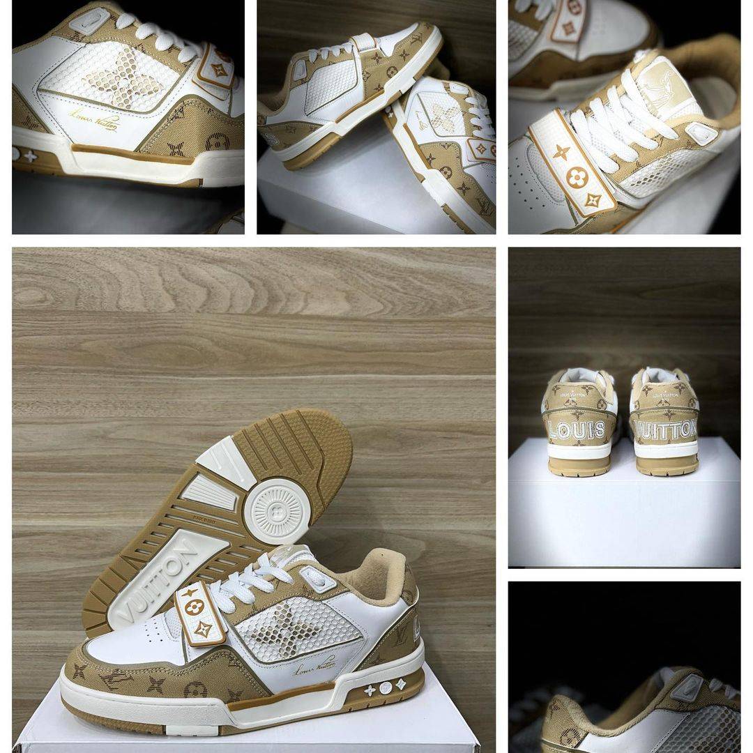 tênis louis Vuitton monograma creme - 3
