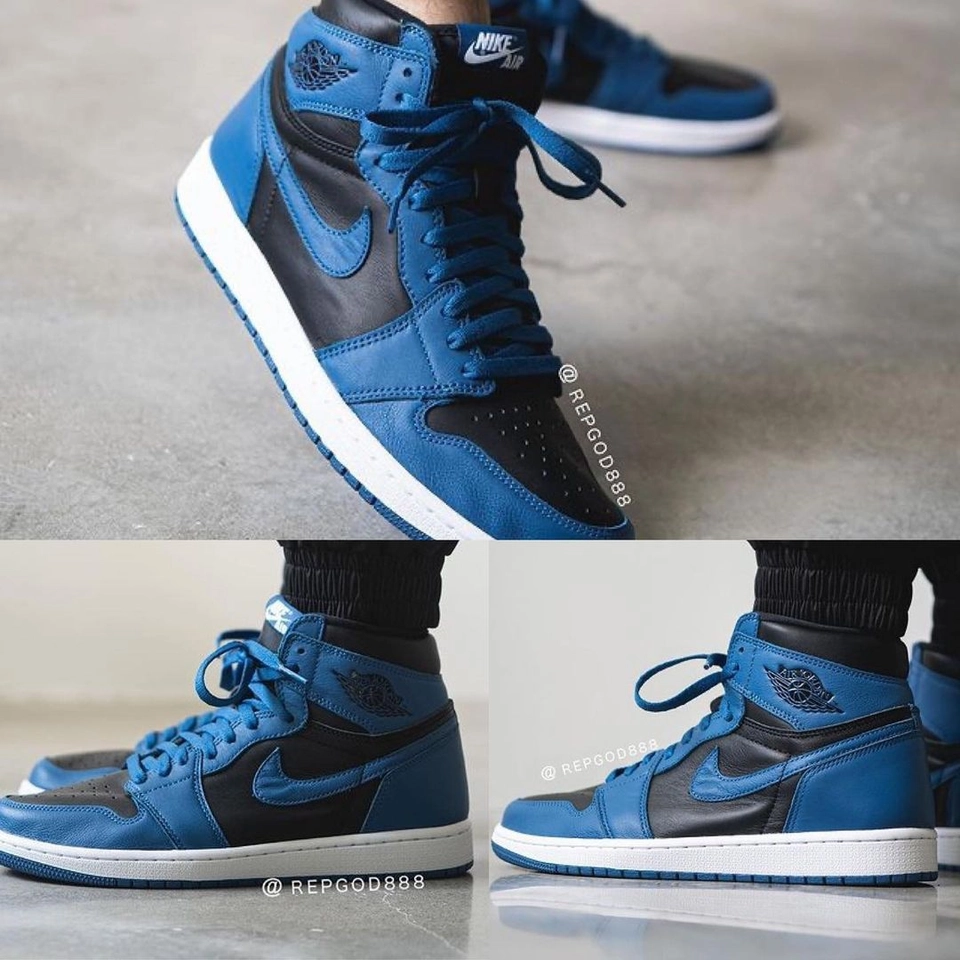 Nike Jordan 1 azul e preto  - 3