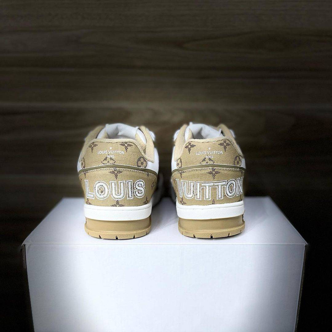 tênis louis Vuitton monograma creme - 7