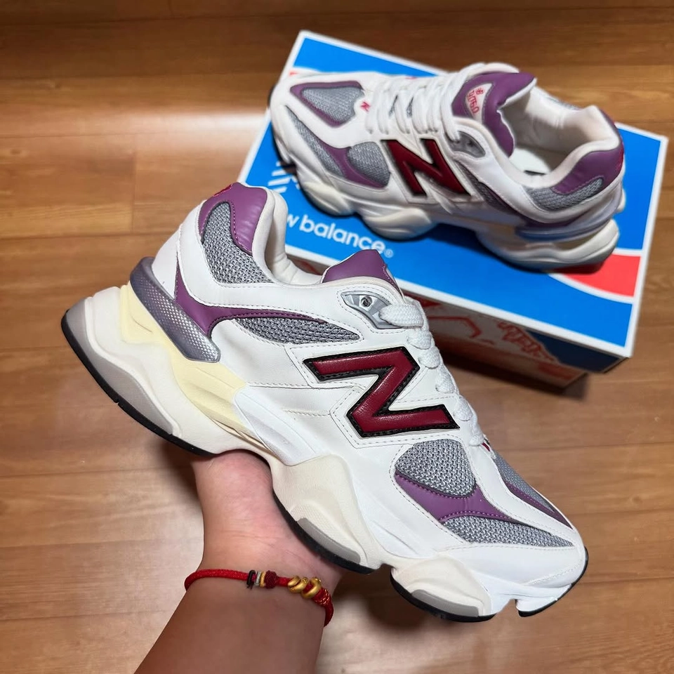New balance 9060, branco e vinho 