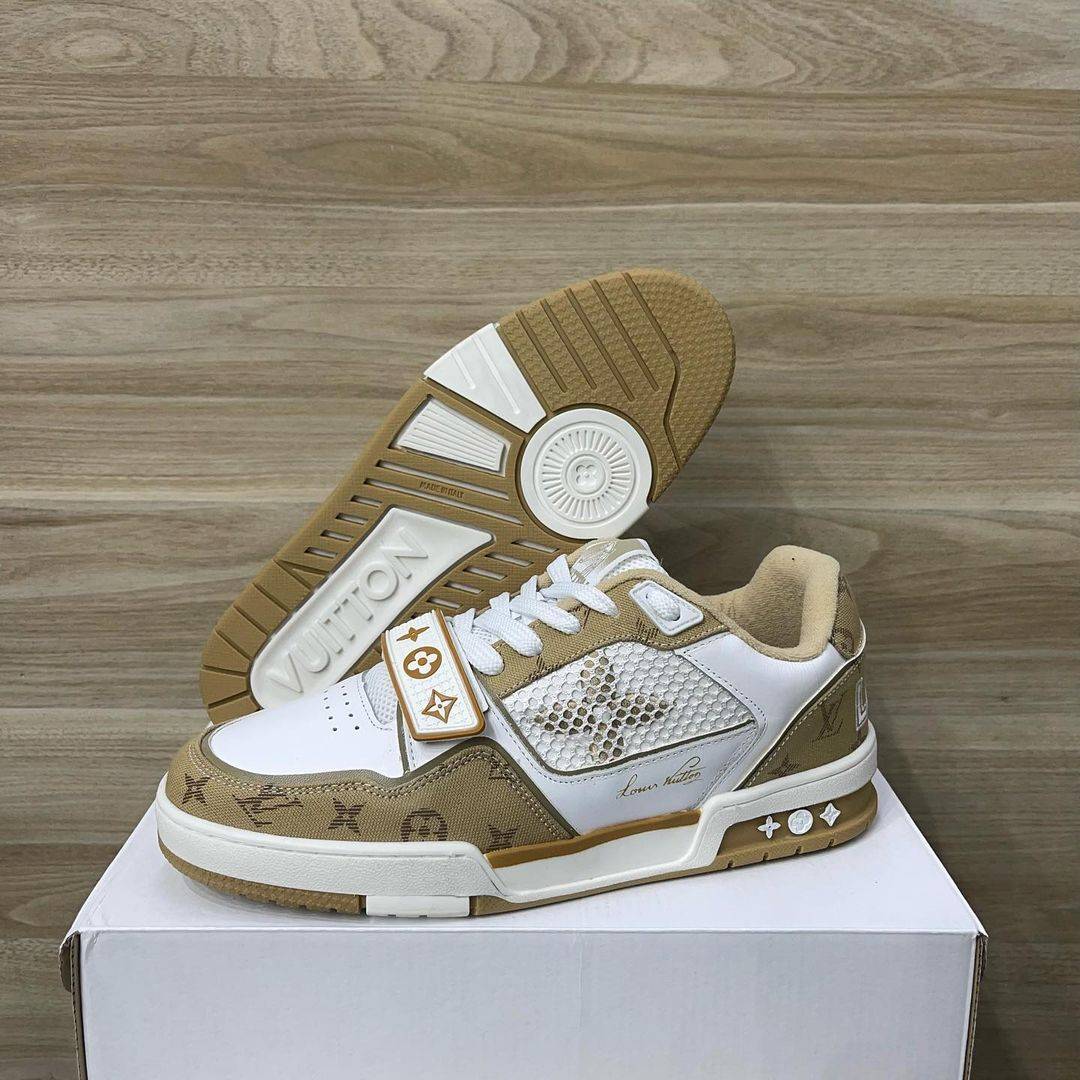 tênis louis Vuitton monograma creme - 5