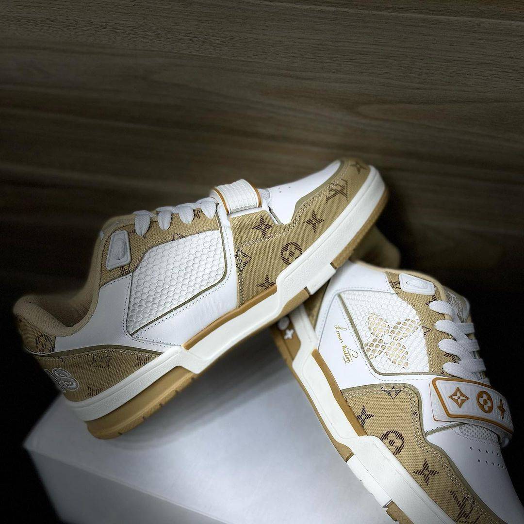 tênis louis Vuitton monograma creme - 4