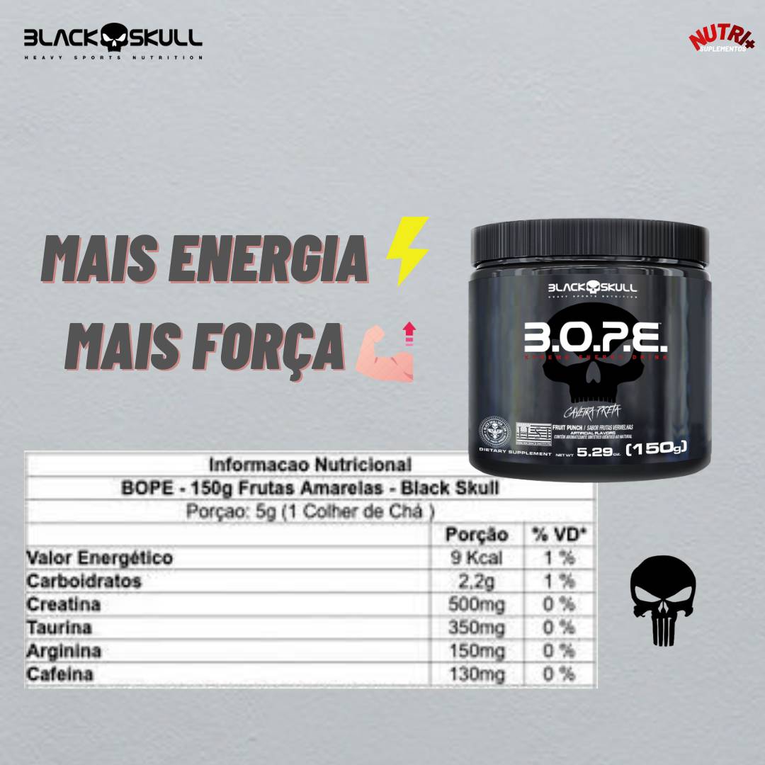 Pré Treino BOPE 150g Black Skull - 2